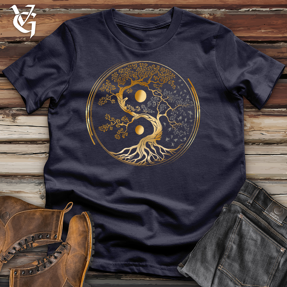 Viking Goods Tree Of Life Yin Yang Cotton Tee Navy / L