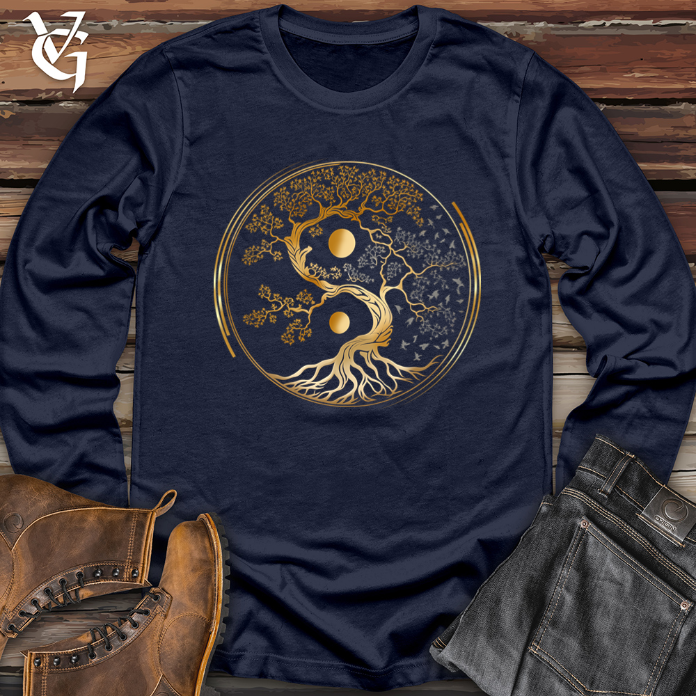 Viking Goods Tree of Life Yin Yang Softstyle Long Sleeve Navy / L