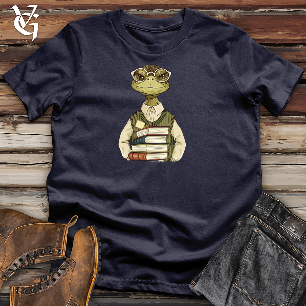 Viking Goods Turtle Scholar Stack Cotton Tee Navy / L