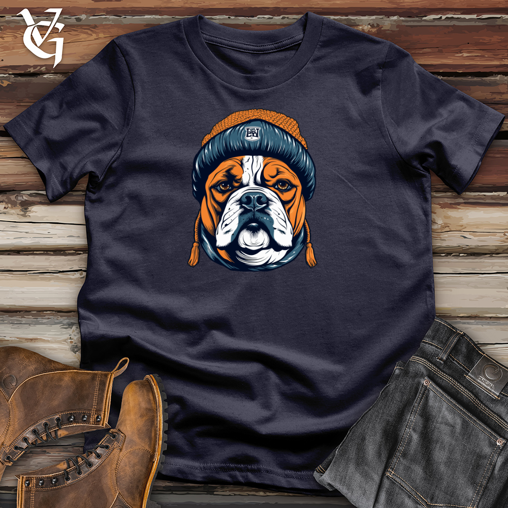 Viking Goods Vintage Beanie Wearing Bulldog Cotton Tee Navy / L