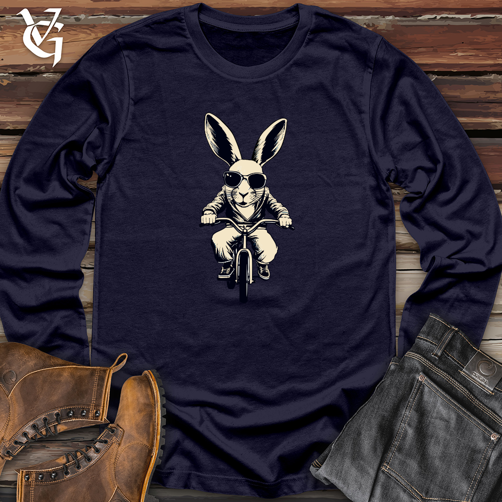 Viking Goods Vintage Bunny Pedaler Long Sleeve Navy / L