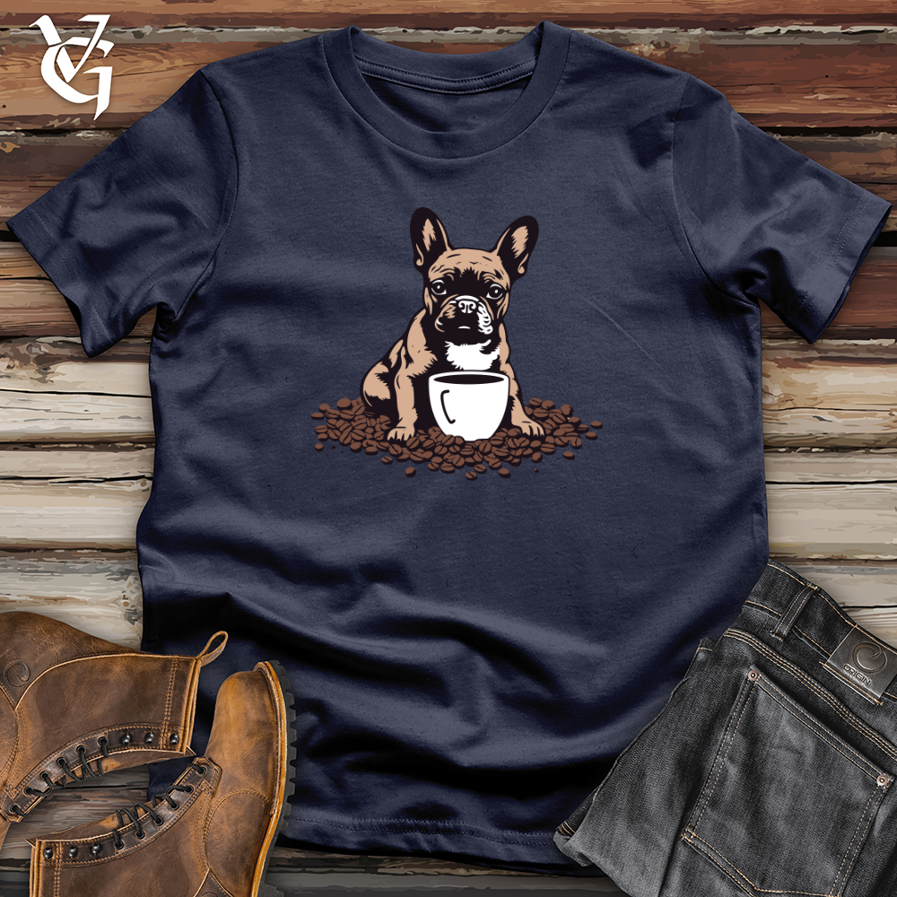 Viking Goods Vintage Coffee Bean Frenchie Softstyle Tee Navy / L