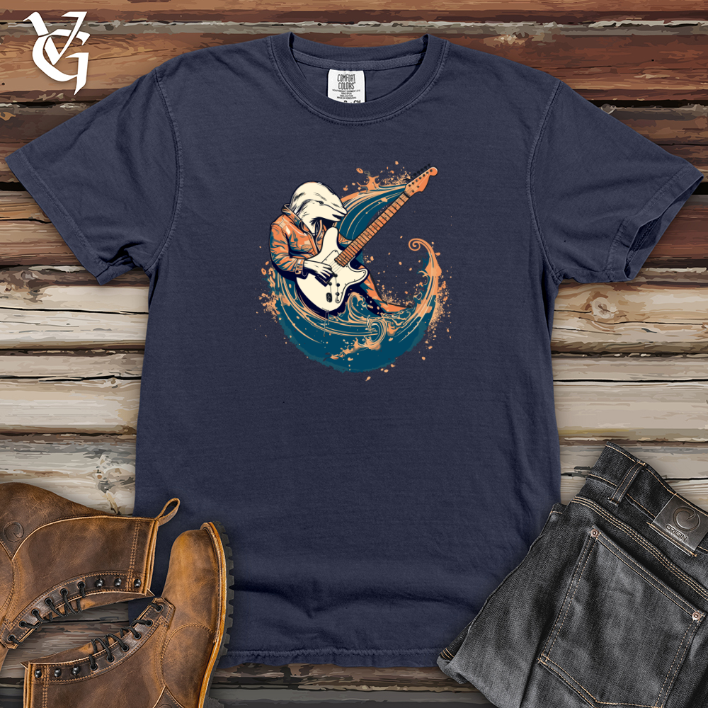 Viking Goods Vintage Cosmic Guitar Dolphin Heavy Cotton Comfort Colors Tee Navy / L