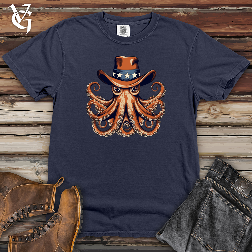 Viking Goods Vintage Cowboy Octopus Heavy Cotton Comfort Colors Tee Navy / L