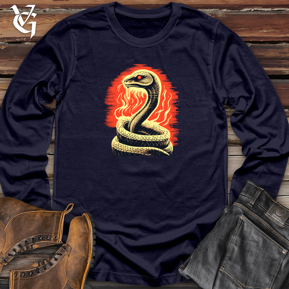 Viking Goods Vintage Fire Serpent Long Sleeve Navy / L