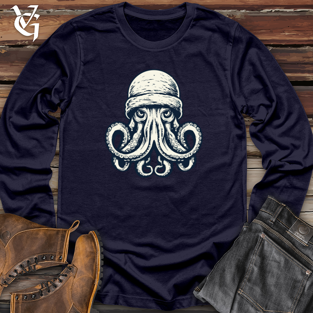 Viking Goods Vintage Snow Hat Octopus Long Sleeve Navy / L
