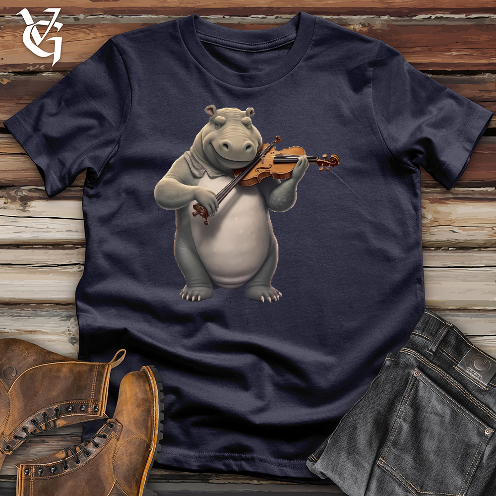 Viking Goods Violinist Hippo Cotton Tee Navy / L