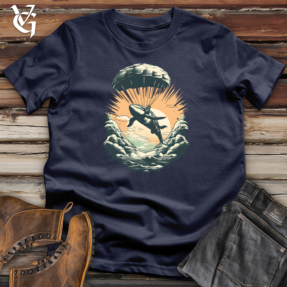 Viking Goods Whale Skydiving Parachute Journey Softstyle Tee Navy / L