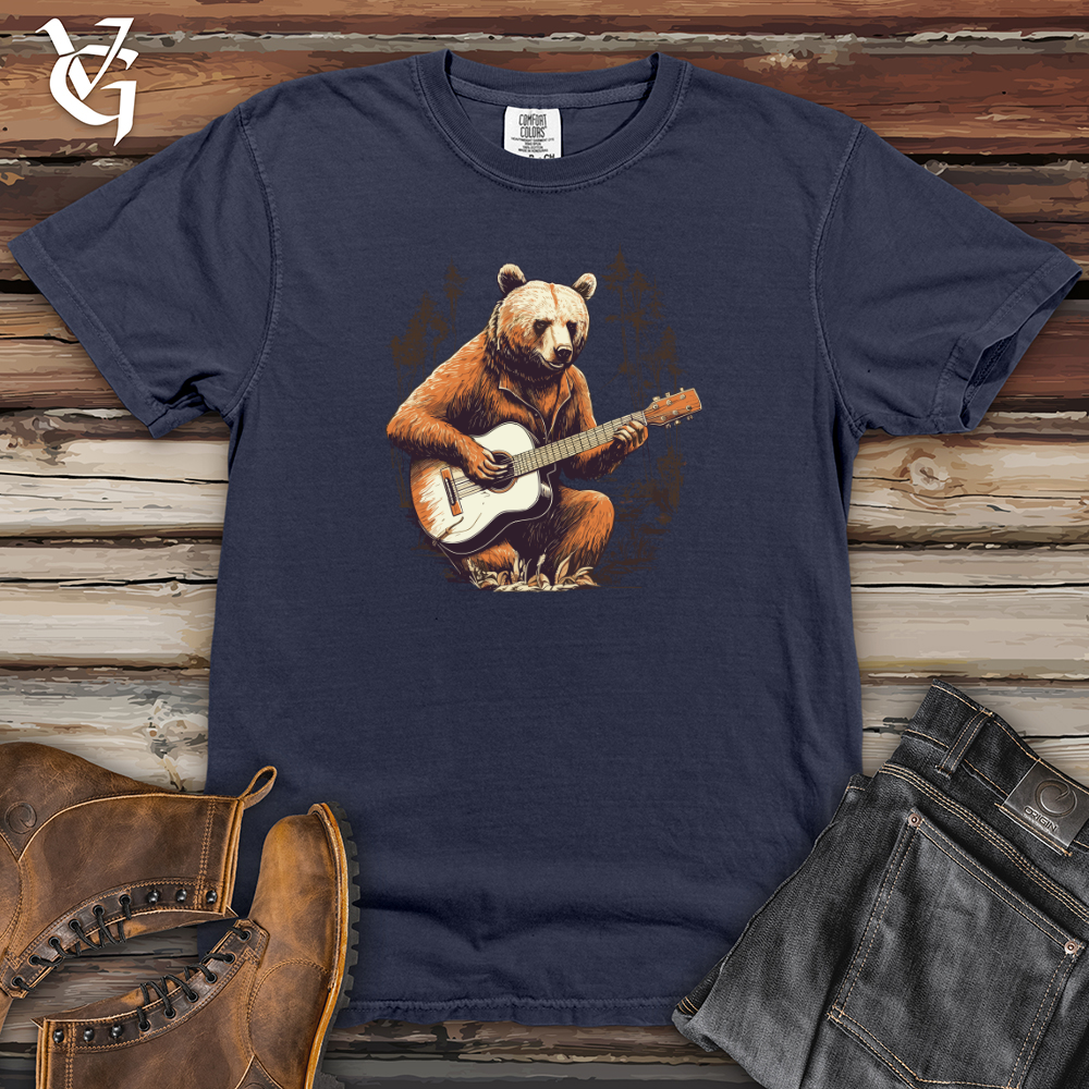 Viking Goods Wild Melodies Guitar Bear Heavy Cotton Comfort Colors Tee Navy / L