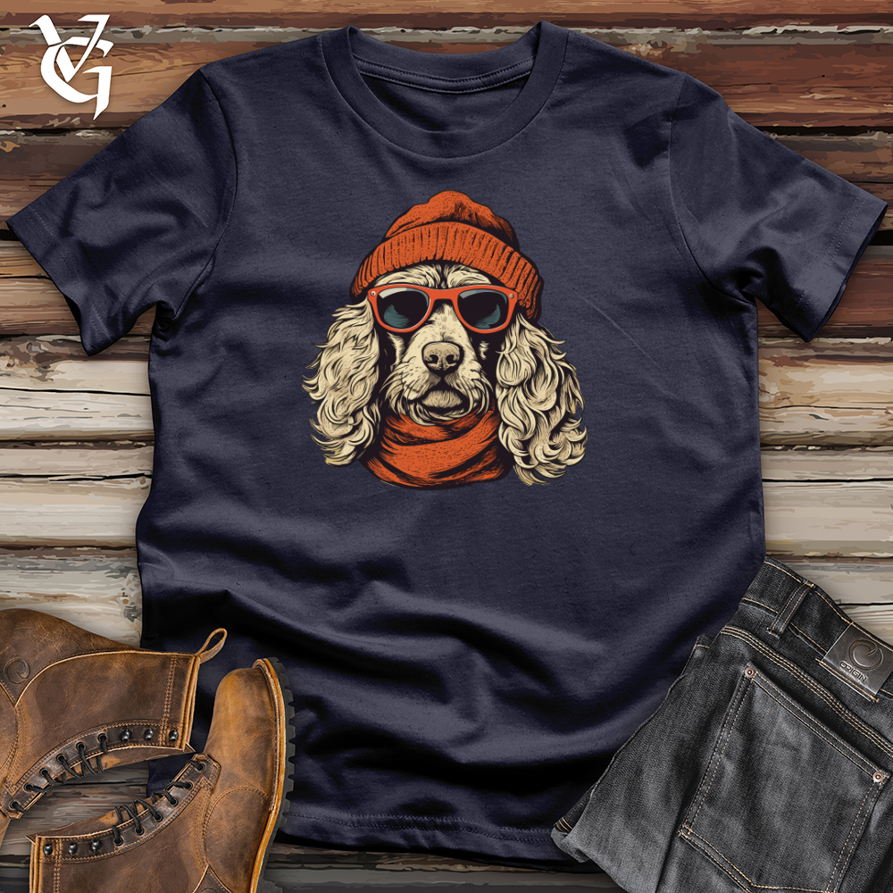 Viking Goods Winter Beanie Doodle Pooch Cotton Tee Navy / L
