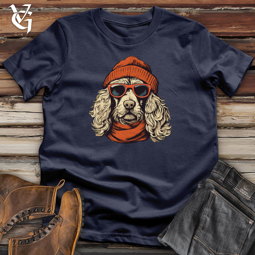 Viking Goods Winter Beanie Doodle Pooch Softstyle Tee Navy / L