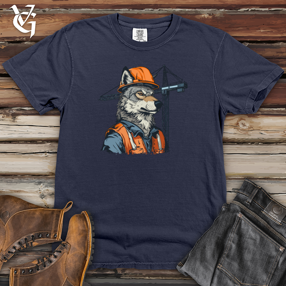 Viking Goods Wolf Construction Chief Heavy Cotton Comfort Colors Tee Navy / L
