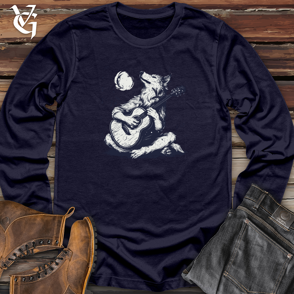 Viking Goods Wolf Moonlight Serenade Long Sleeve Navy / L
