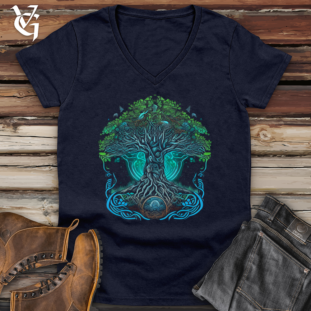 Viking Goods Yggdrasil Spirit Tree Softstyle V-Neck Navy / L