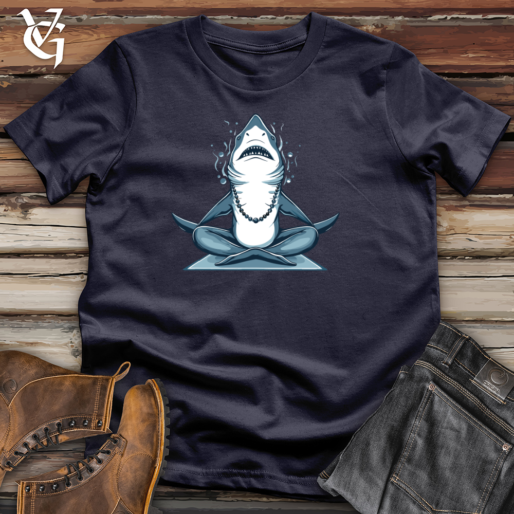 Viking Goods Zen Shark Meditation Cotton Tee Navy / L