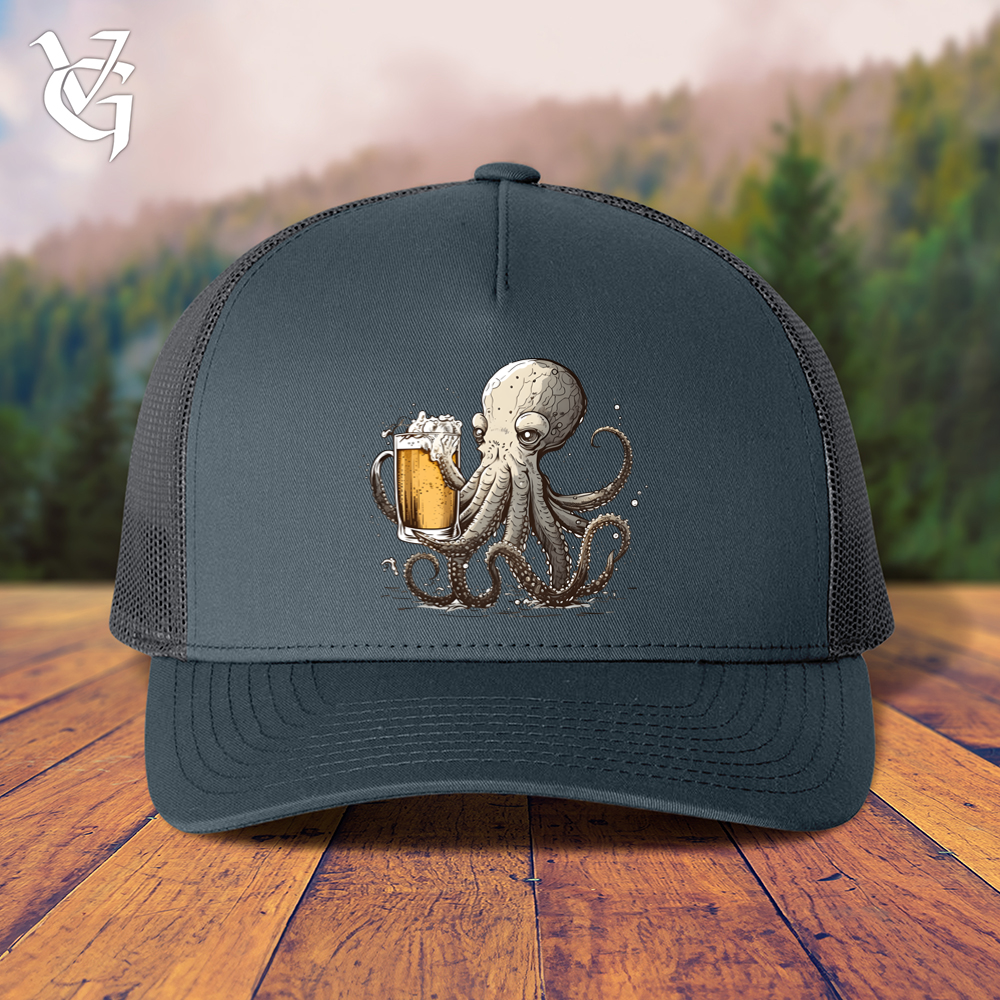 Viking Goods Octopus Happy Hour Trucker Cap Navy
