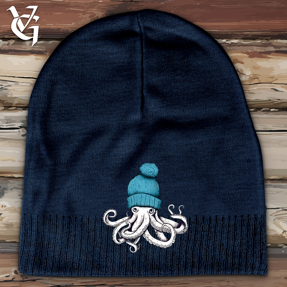 Viking Goods Octopus Wearing Cotton Beanie Navy