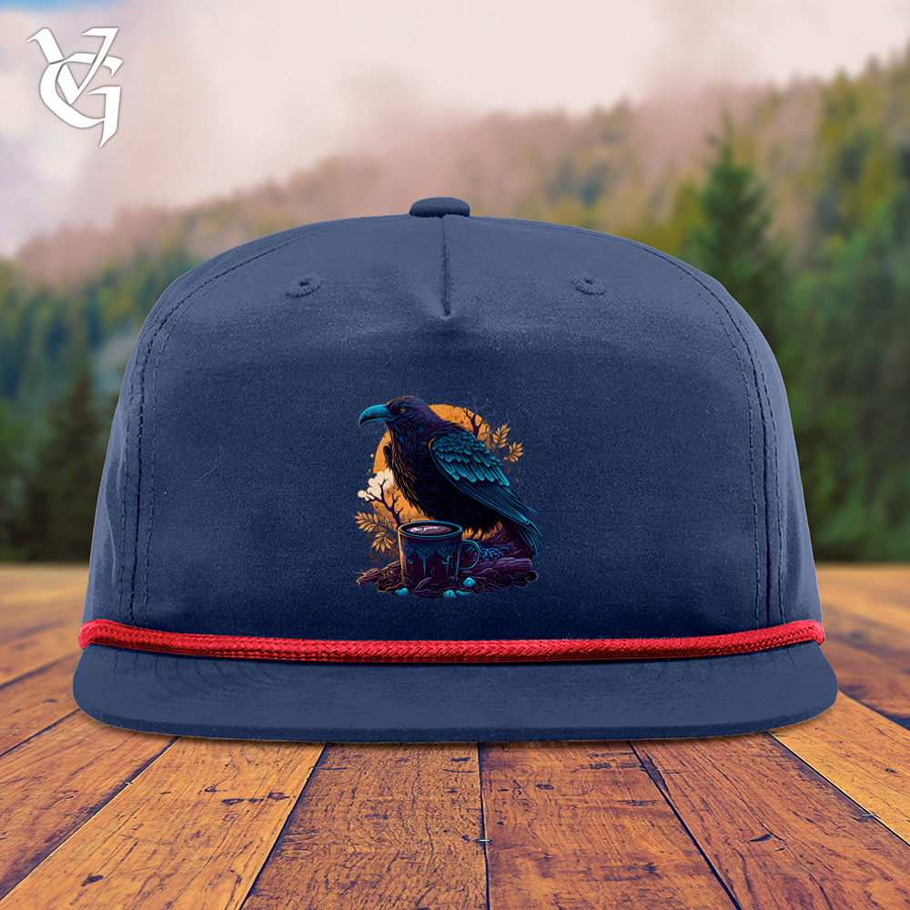 Viking Goods Black Raven Coffee Snapback Cap Navy/ Red