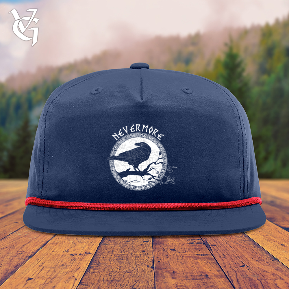 Viking Goods Nevermore White Winter Raven Snapback Cap Navy/ Red
