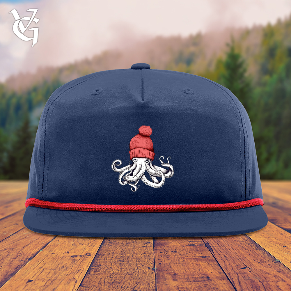 Viking Goods Octopus Chillin Snapback Cap Navy/ Red