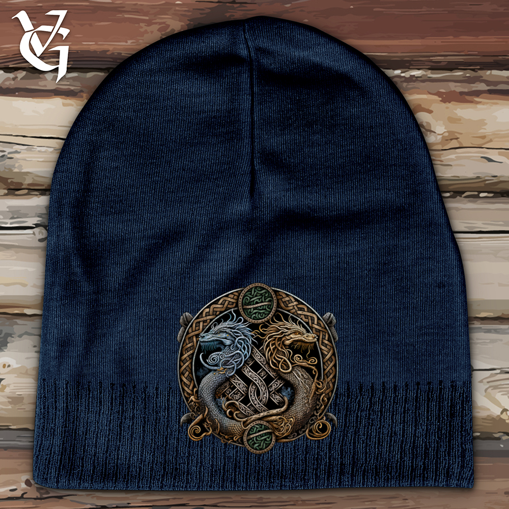 Viking Goods Two Dragons Cotton Beanie Navy