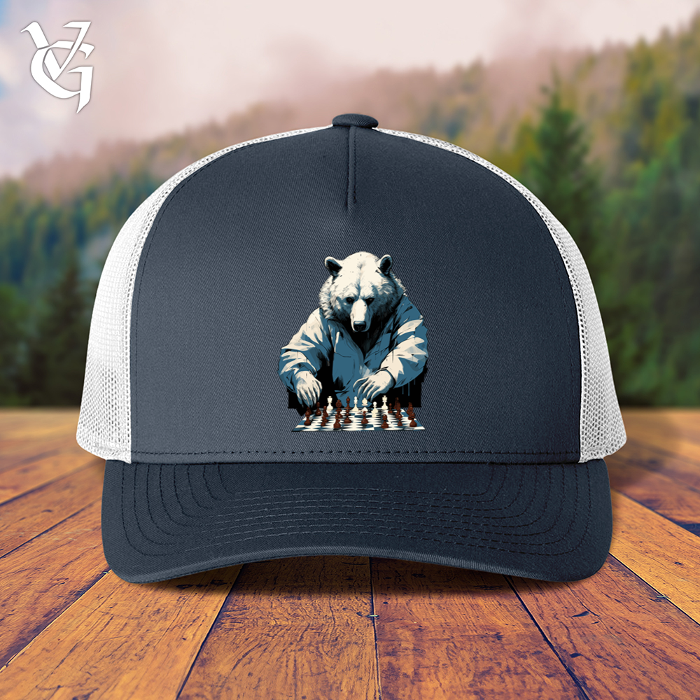 Viking Goods Bear Chess Master Trucker Cap Navy/ White
