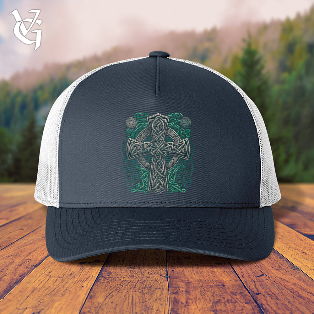 Viking Goods Celtic Crosses Trucker Cap Navy/ White