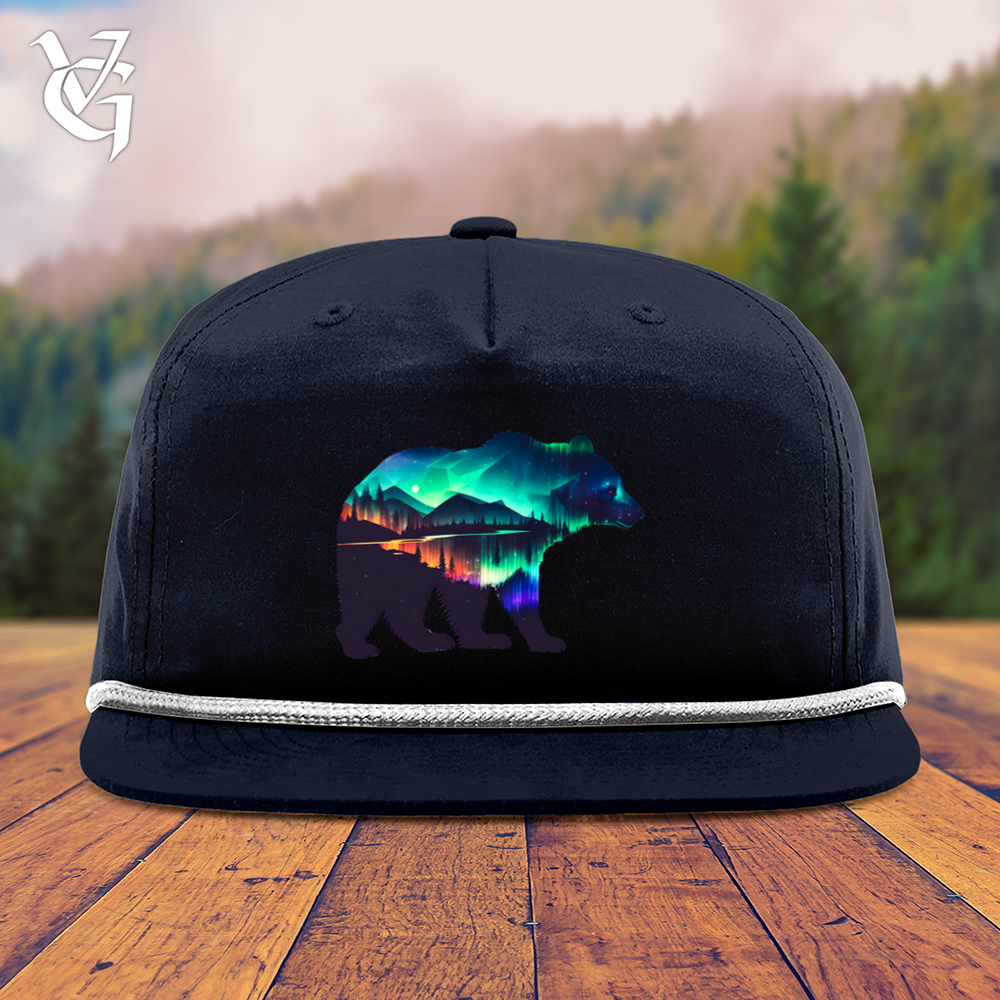 Viking Goods Northern Lights Bear Snapback Cap Navy/ White