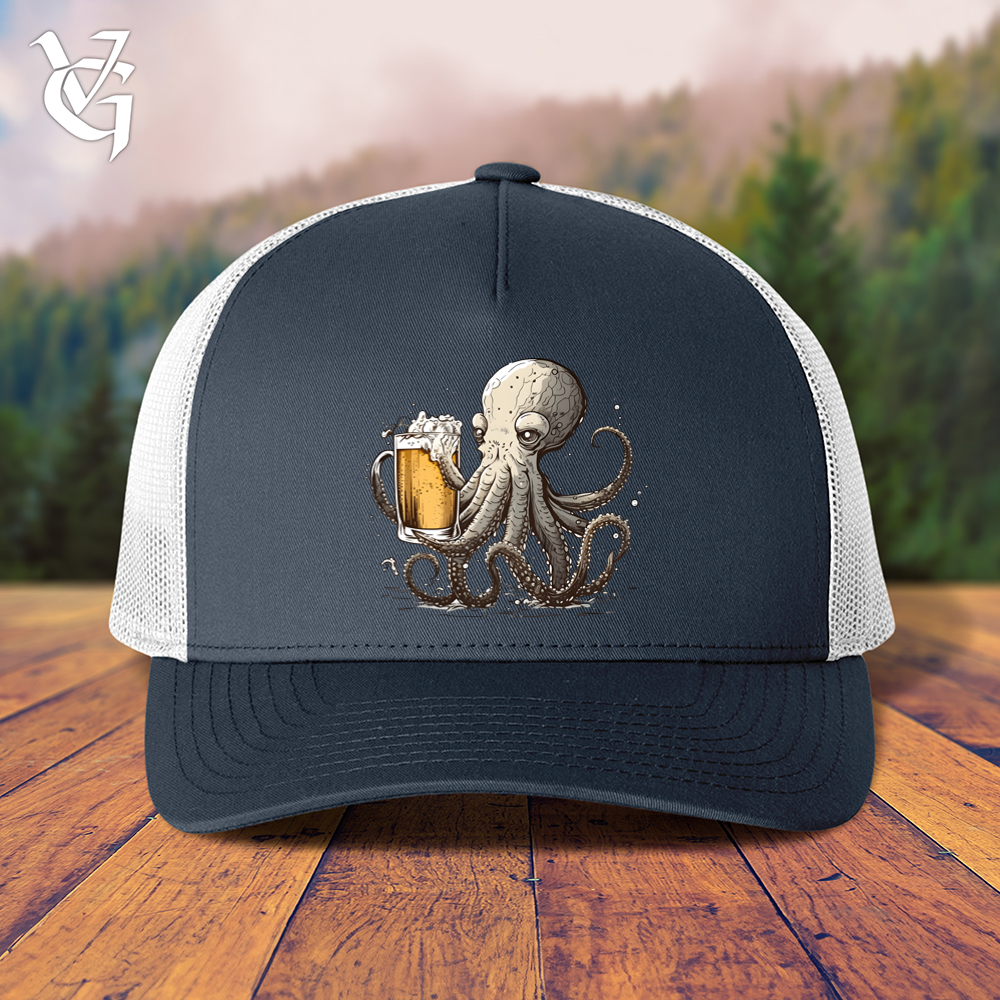 Viking Goods Octopus Happy Hour Trucker Cap Navy/ White