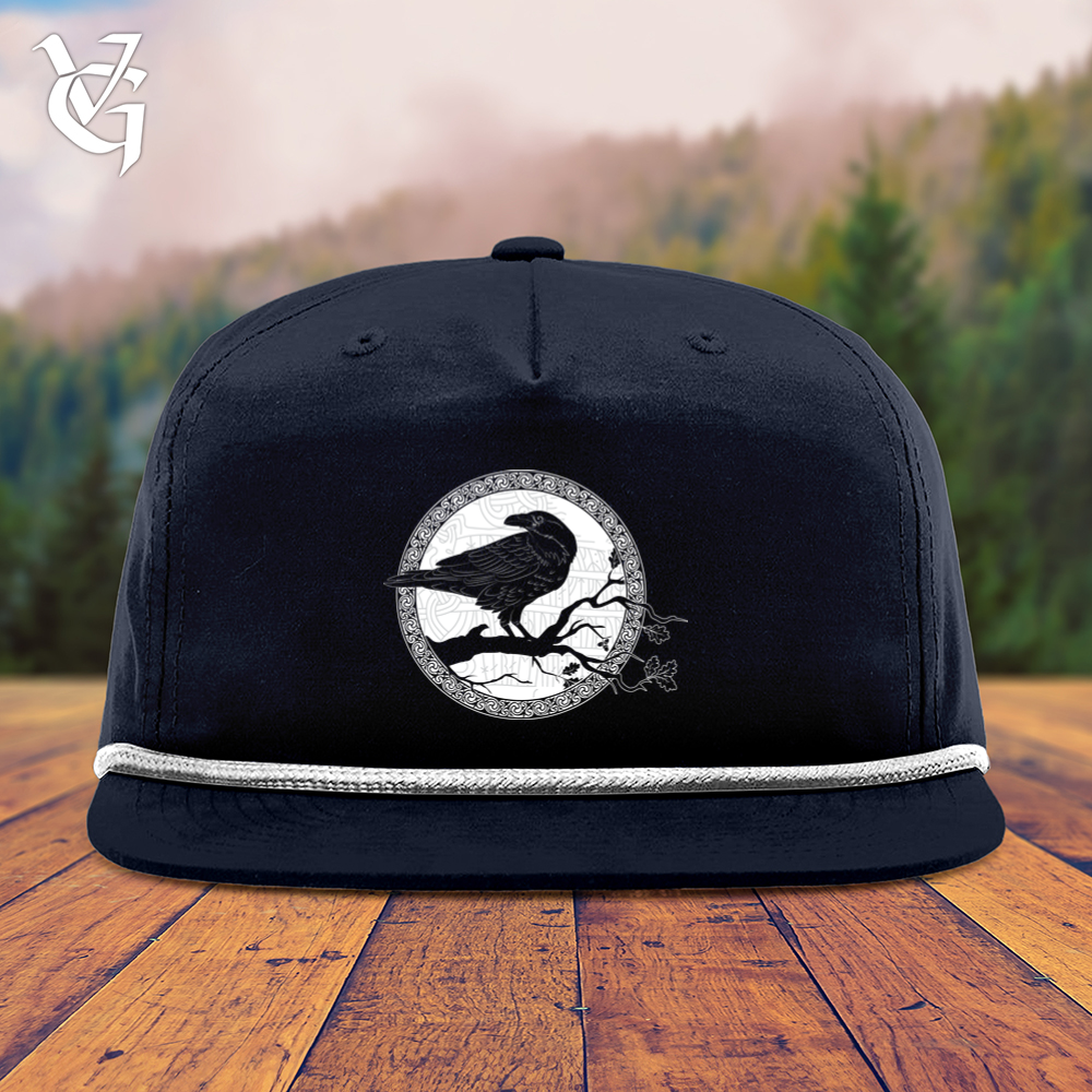 Viking Goods White Winter Raven Snapback Cap Navy/ White