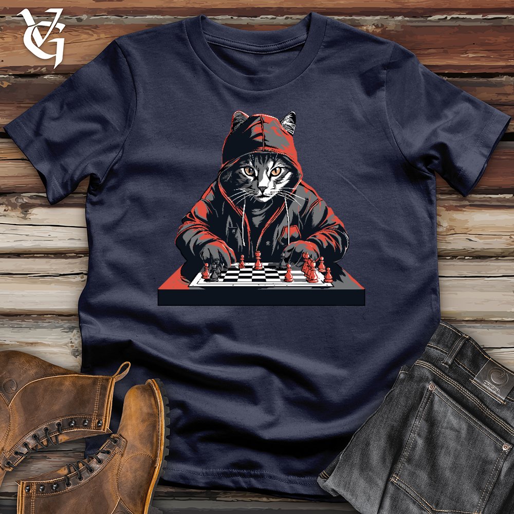 Viking Goods A Cat Playing Chess Softstyle Tee Navy / XS