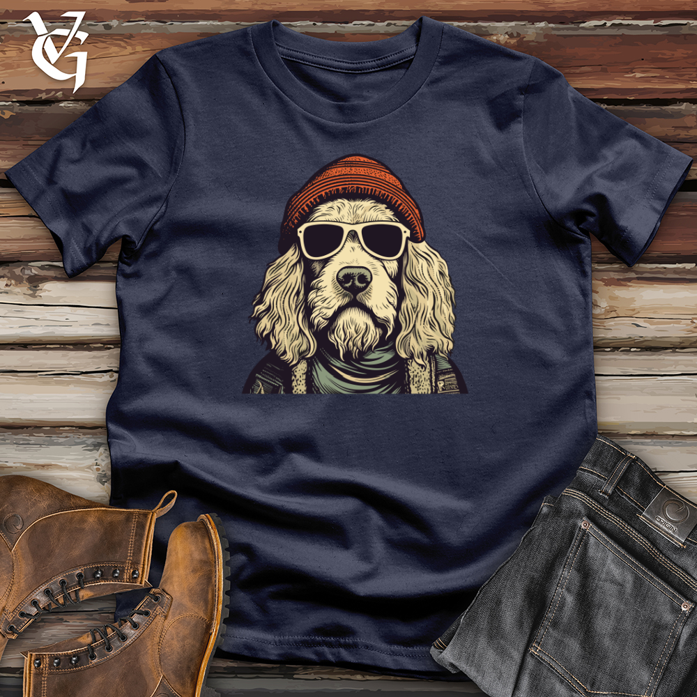 Viking Goods Beanie Rocking Doodle Dog Softstyle Tee Navy / XS