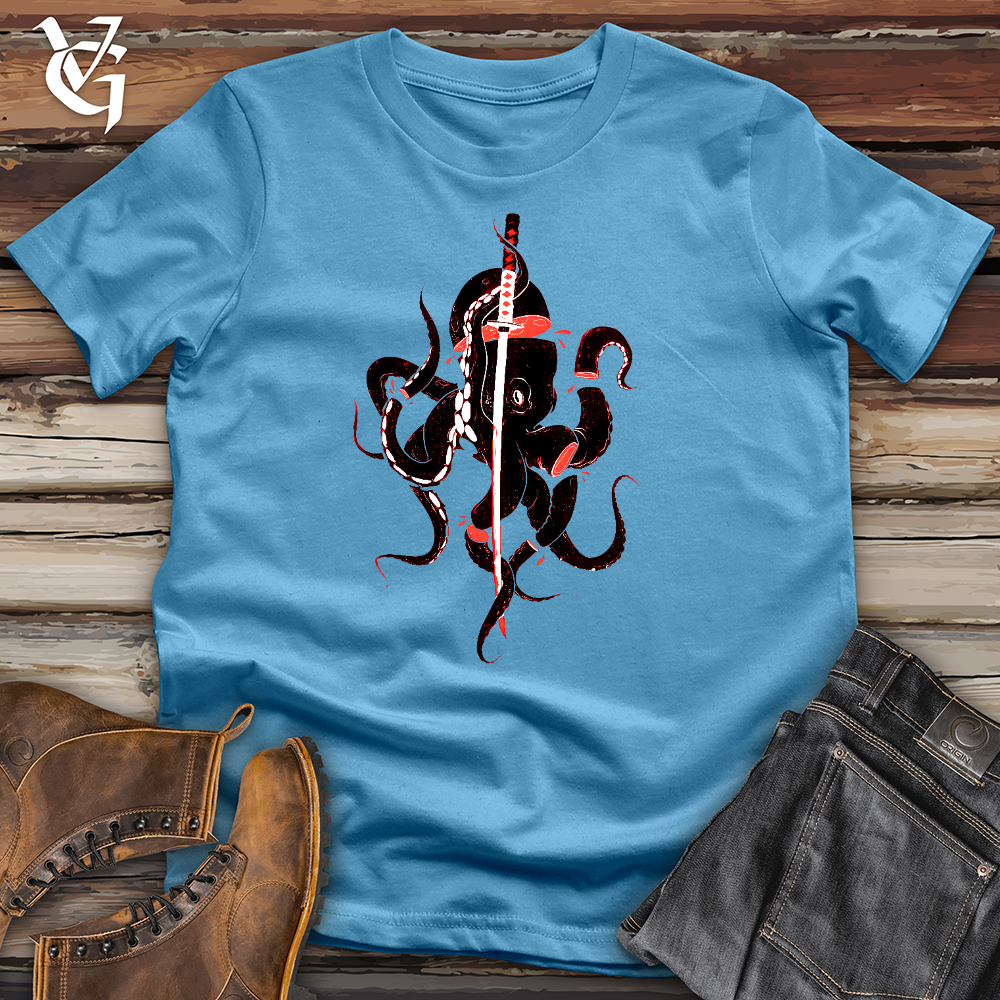Viking Goods Octopus Samurai Cotton Tee Ocean Blue / L