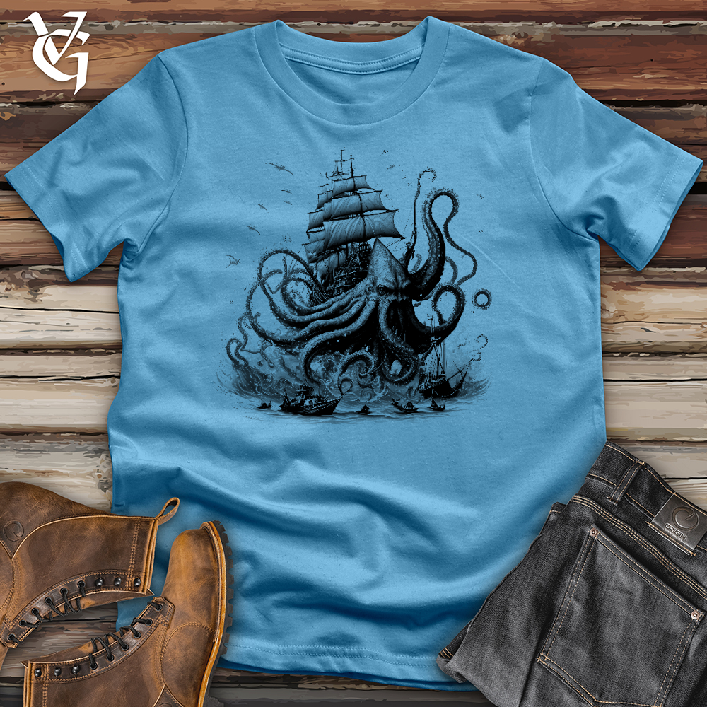Viking Goods Terror At Sea Cotton Tee Ocean Blue / L