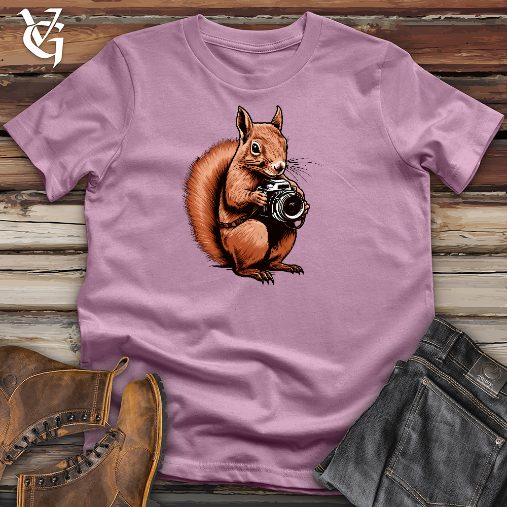 Viking Goods A Squirrel Holding Camera Cotton Tee Orchid / L
