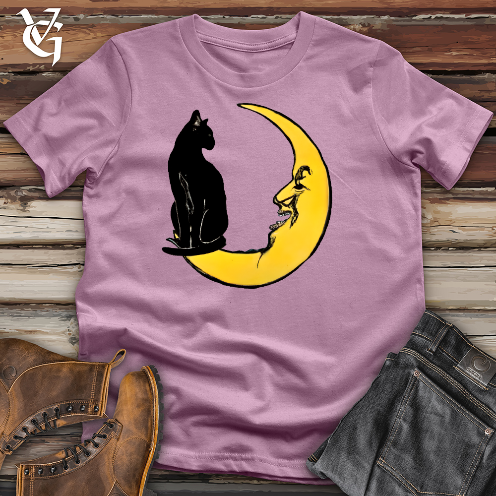 Viking Goods Cat On The Moon Cotton Tee Orchid / L