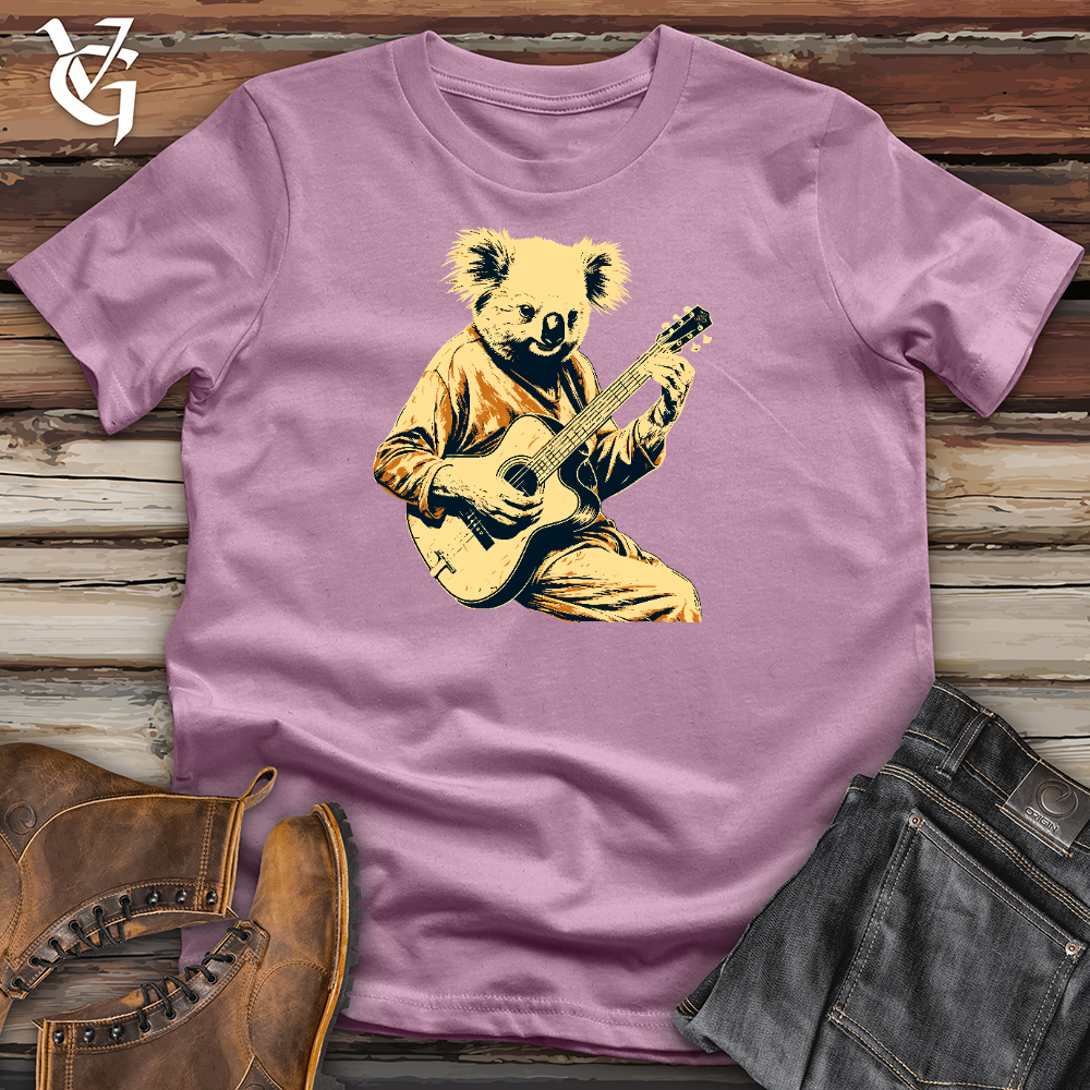 Viking Goods Cool Raccoon Playing Guitar Cotton Tee Orchid / L