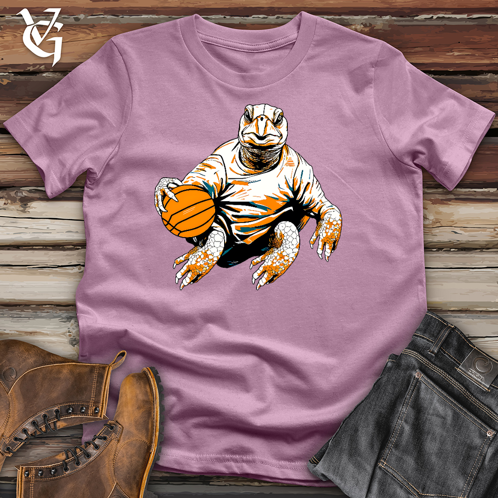 Viking Goods Cute Turtle Holding a Basketball Cotton Tee Orchid / L