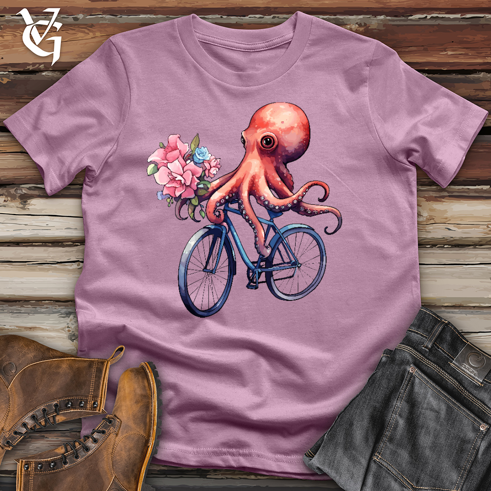 Viking Goods Cycling Octopus Cotton Tee Orchid / L
