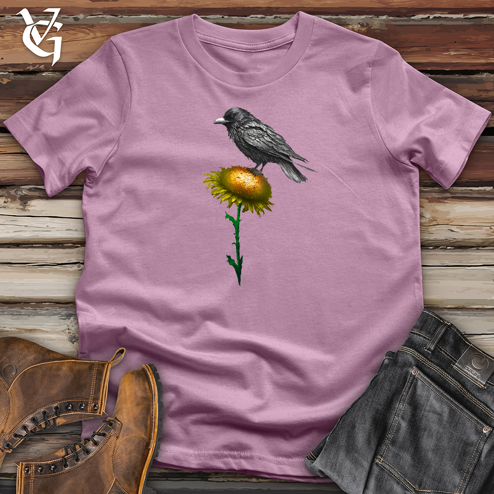 Viking Goods Dandelion Raven Perch Cotton Tee Orchid / L