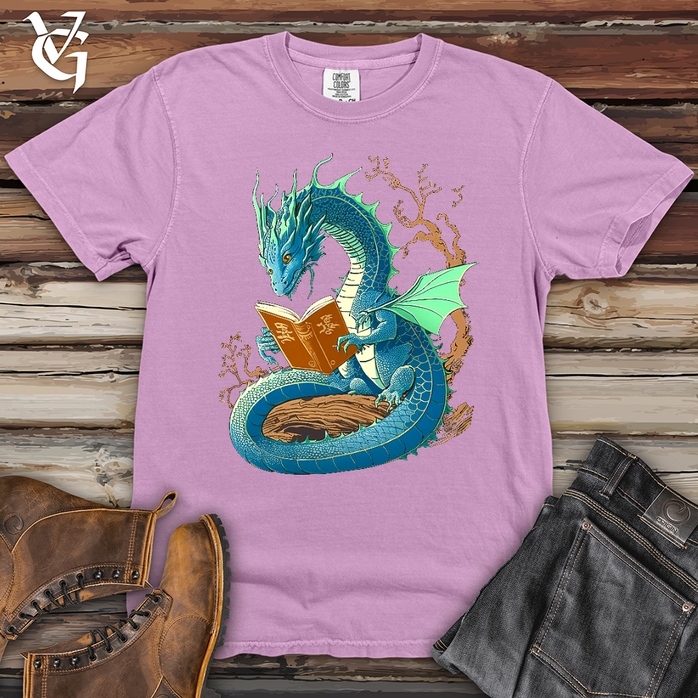 Viking Goods Dragon Book Worm Heavy Cotton Comfort Colors Tee Orchid / L