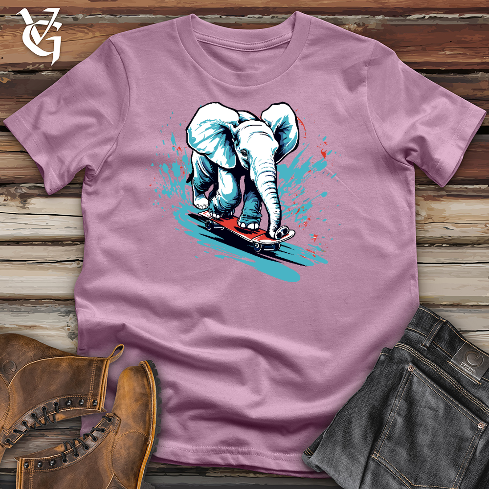 Viking Goods Elephant Skateboarding Cotton Tee Orchid / L