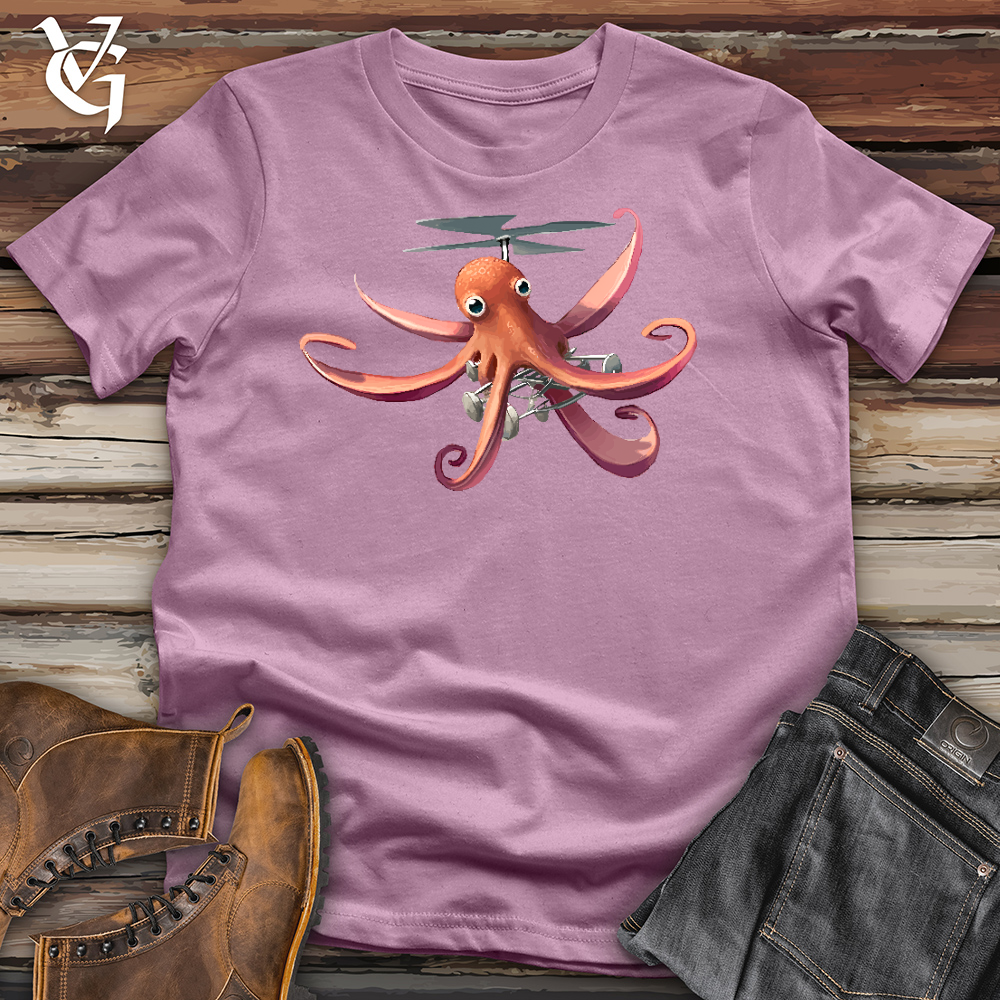 Viking Goods Flying Octopus Cotton Tee Orchid / L