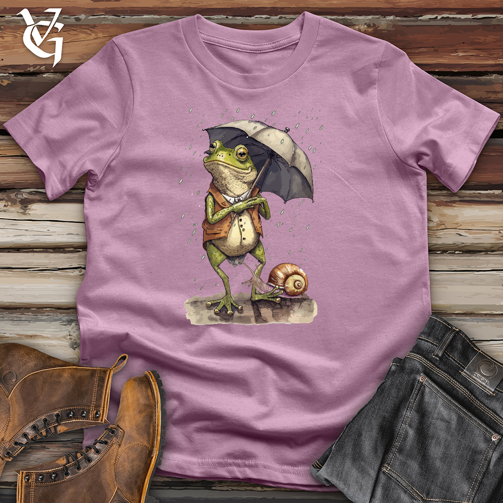Viking Goods Frog In The Rain Cotton Tee Orchid / L