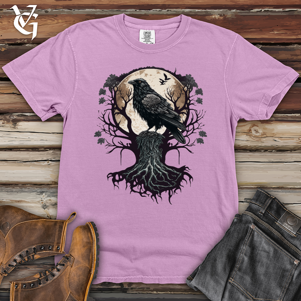 Viking Goods Full Moon Raven Heavy Cotton Comfort Colors Tee Orchid / L
