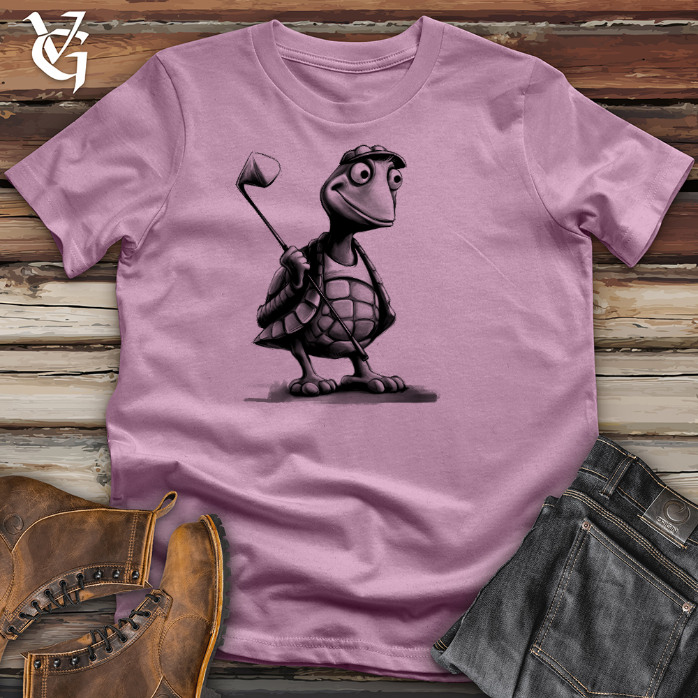Viking Goods Gone Golfing Turtle Cotton Tee Orchid / L
