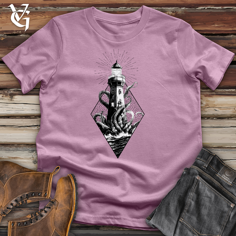 Viking Goods Octopus vs. Lighthouse Cotton Tee Orchid / L