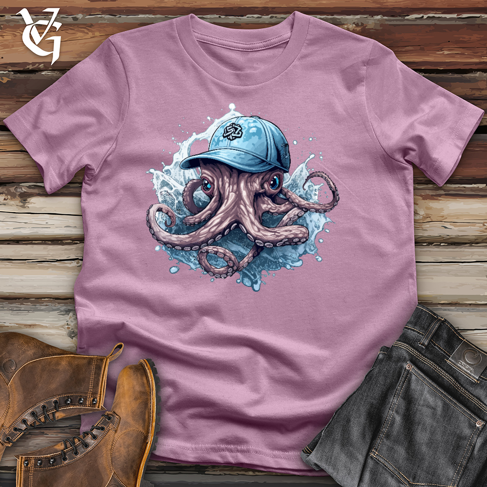 Viking Goods Octopus Wearing a Baseball Cap Cotton Tee Orchid / L