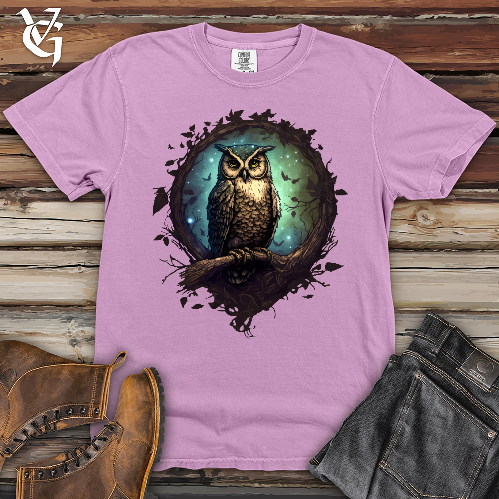 Viking Goods Owl Cosmic Dust Heavy Cotton Comfort Colors Tee Orchid / L
