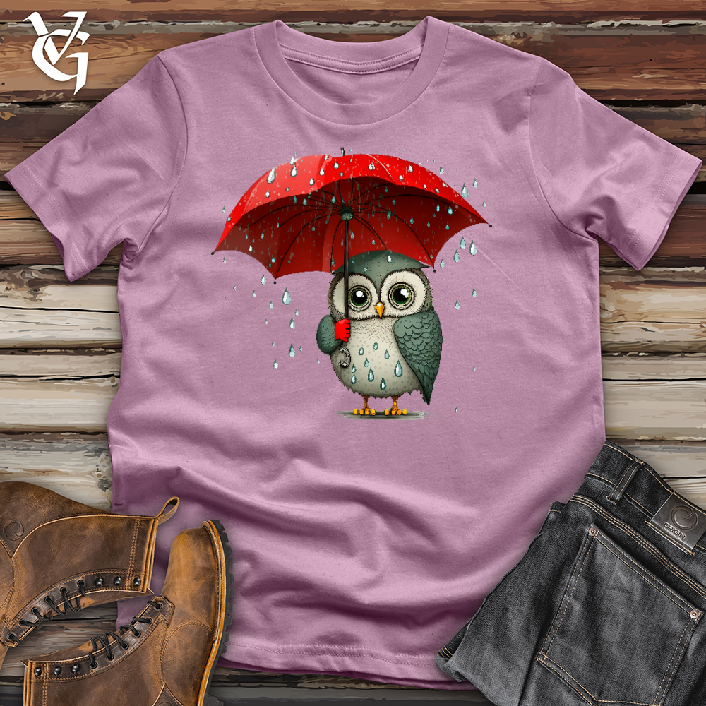 Viking Goods Owl In The Rain Cotton Tee Orchid / L